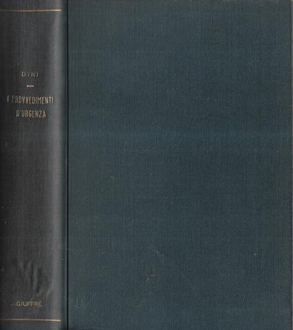 I provvedimenti d'urgenza - Mario Dini - copertina