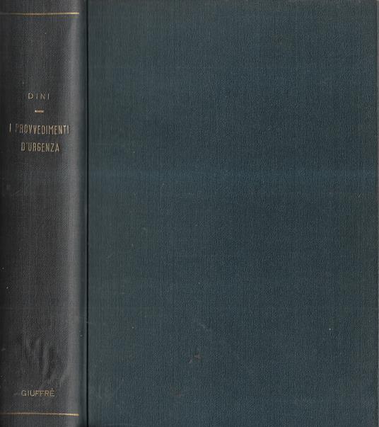 I provvedimenti d'urgenza - Mario Dini - copertina