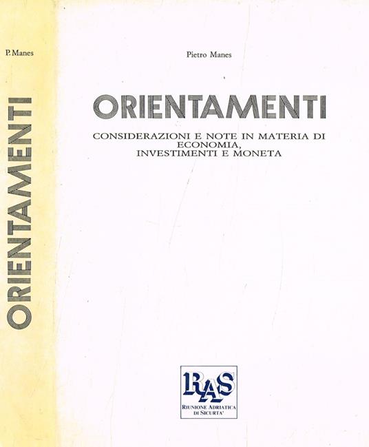 Orientamenti - Pietro Manes - copertina