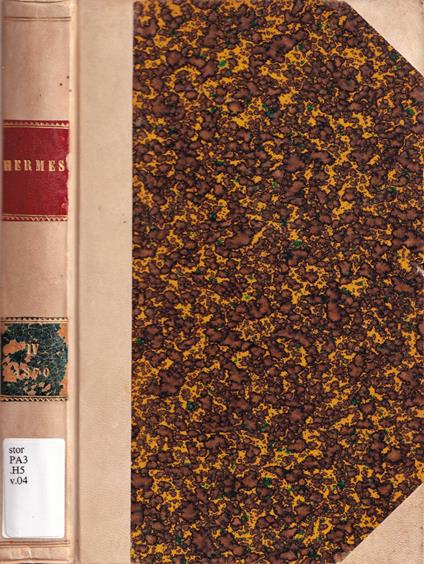 Hermes, volume IV, anno 1870 - copertina