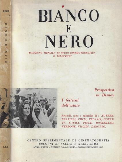 Bianco e nero n. 7-8-9 Anno 1967 - copertina