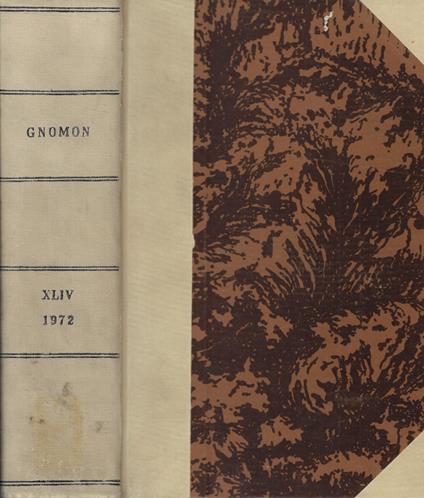 Gnomon Vol. 44 Anno 1972 - copertina