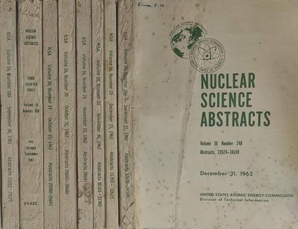 Nuclear Science Abstracts Vol.16 n 18A, 18B, 19, 20, 21, 22, 23, 24A Anno 1962 - copertina