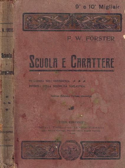 Scuola e carattere - W. Forster - copertina