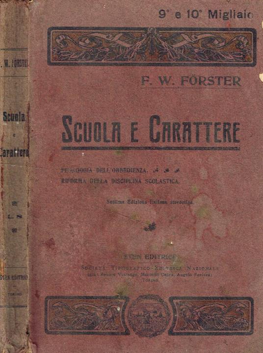 Scuola e carattere - W. Forster - copertina