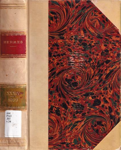 Hermes, numero XXXIV, 1899 - copertina