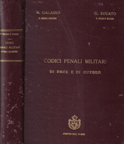Codici penali militari di pace e di guerra - copertina