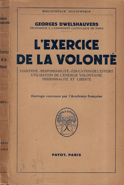 L' exercice de la volonte - copertina