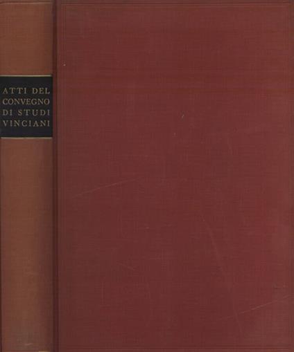 Atti del convegno di studi vinciani - copertina
