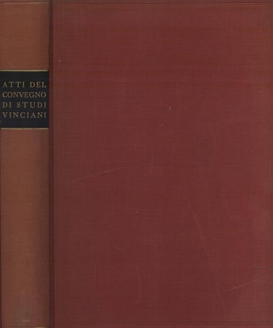 Atti del convegno di studi vinciani - copertina