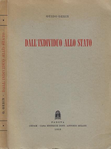 Dall'individuo allo stato - copertina