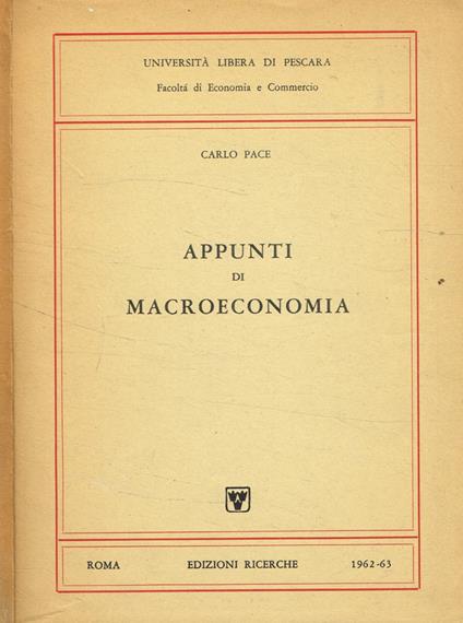Appunti di macroeconomia - copertina