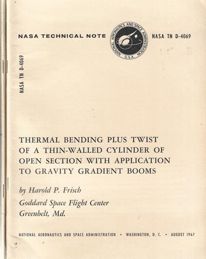 Nasa Technical Note 2 Vol - copertina