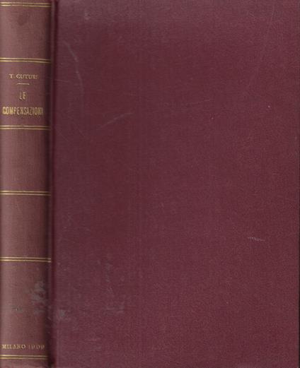 Trattato delle compensazioni nel diritto privato - Torquato Cuturi - copertina