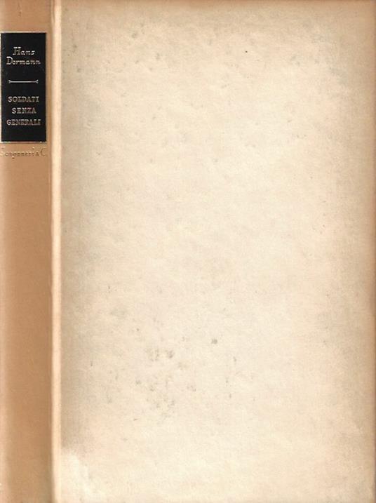 Soldati senza generali - Hans Dormann - copertina