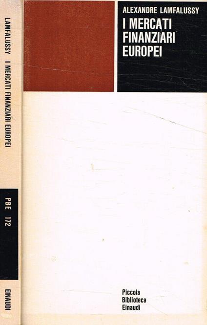 I mercati finanziari europei - Alexandre Lamfalussy - copertina