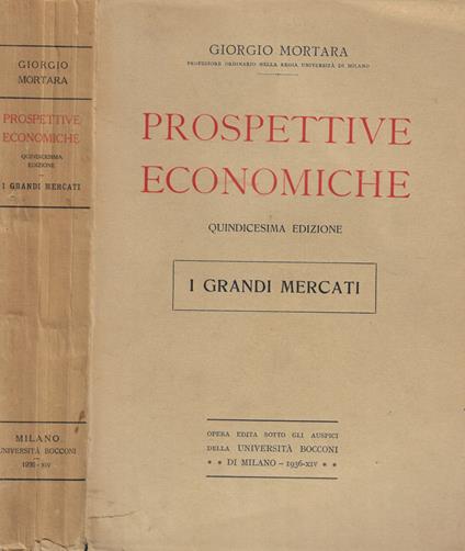 Prospettive economiche - Giorgio Mortara - copertina