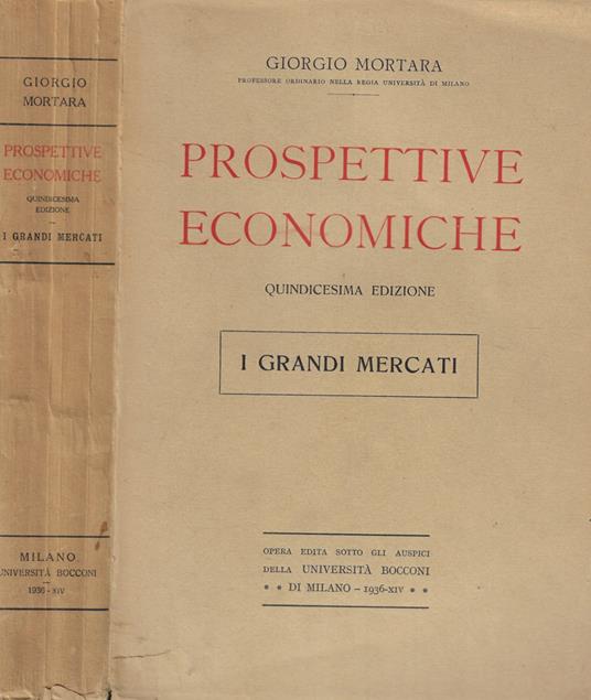 Prospettive economiche - Giorgio Mortara - copertina