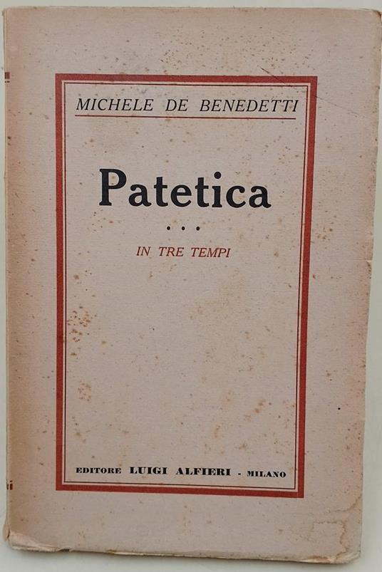 Patetica- In Tre Tempi - Michele De Benedittis - copertina