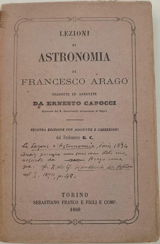 Lezioni Di Astronomia Di Francesco Arago - Francesco Aragona - copertina