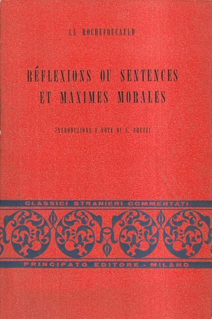 Réflexions ou sentences et maximes morales - François de La Rochefoucauld - copertina