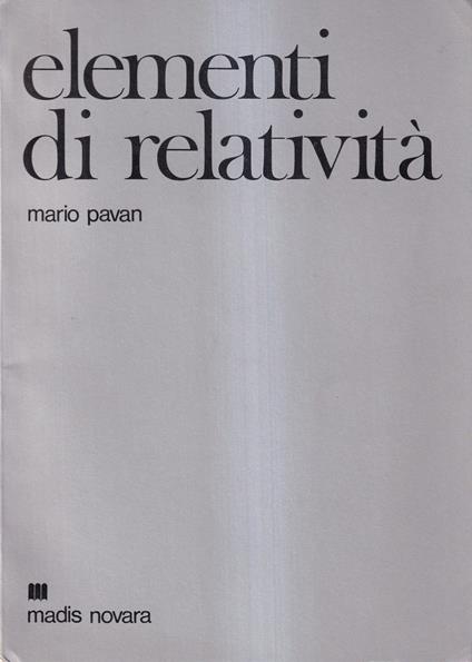 Elementi di relatività - Mario Pavan - copertina