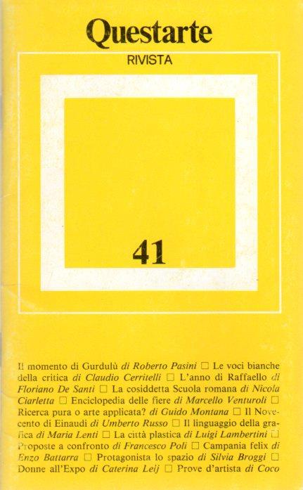 Questarte: anno VII, n. 2, aprile 1983 - copertina