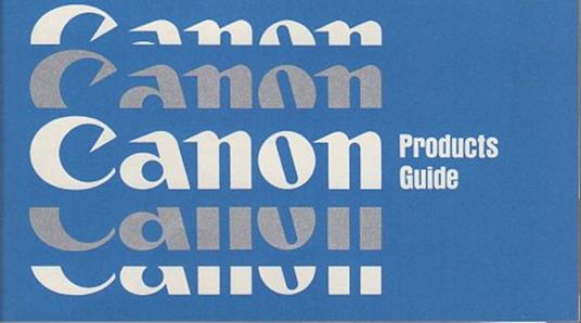 Canon: prducts guide - copertina