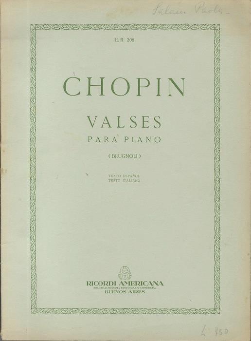 Valses para piano (Brugnoli) - Fryderyk Franciszek Chopin - copertina
