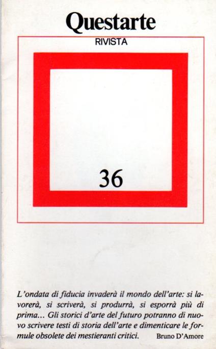 Questarte: anno VI, n. 1, gennaio/febbraio1982 - copertina