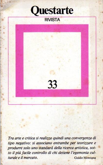 Questarte: anno V, n. 3/4, maggio/agosto 1981 - copertina