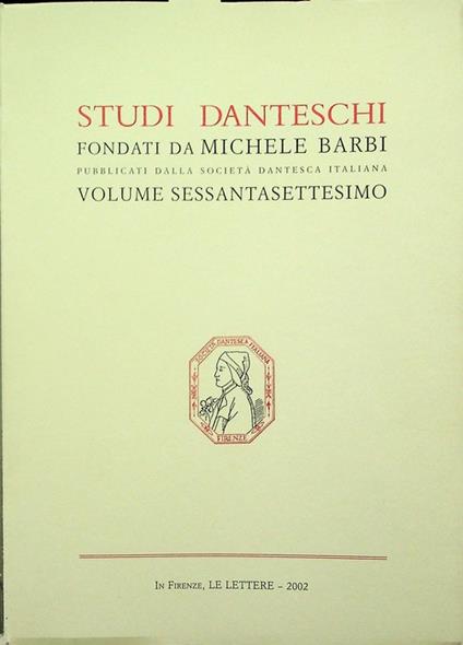 Studi danteschi: volume 67 - copertina