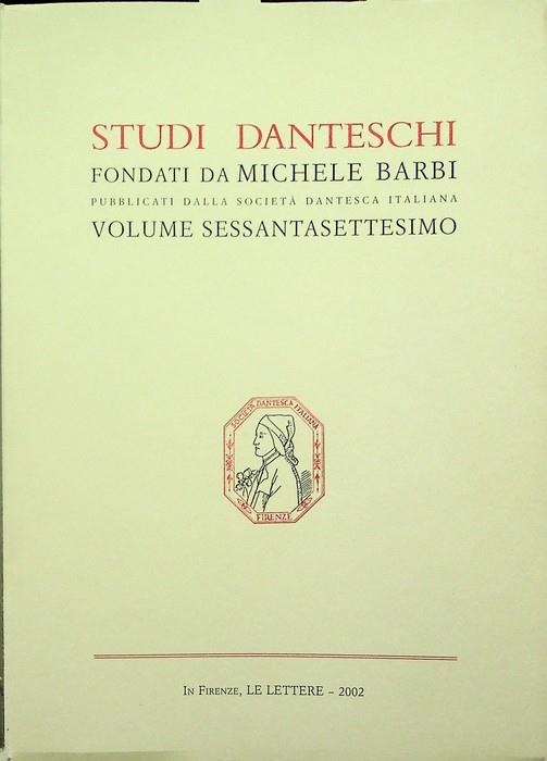 Studi danteschi: volume 67 - copertina