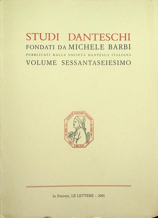 Studi danteschi: volume 66 - copertina