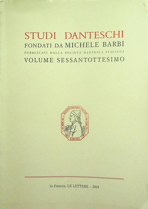 Studi danteschi: volume 68 - copertina
