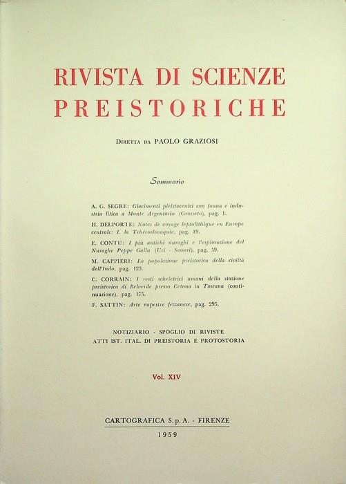 Rivista di scienze preistoriche: Vol. XIV (1959) - copertina