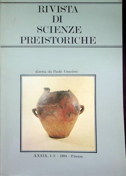 Rivista di scienze preistoriche: A. XXXIX, 1-2 (1984) - copertina