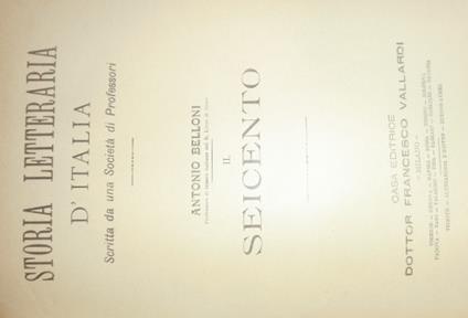 Il Seicento - Antonio Belloni - copertina