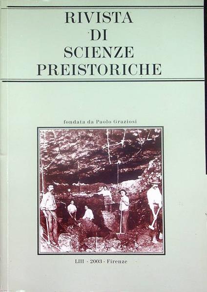 Rivista di scienze preistoriche: A. LIII (2003) - copertina