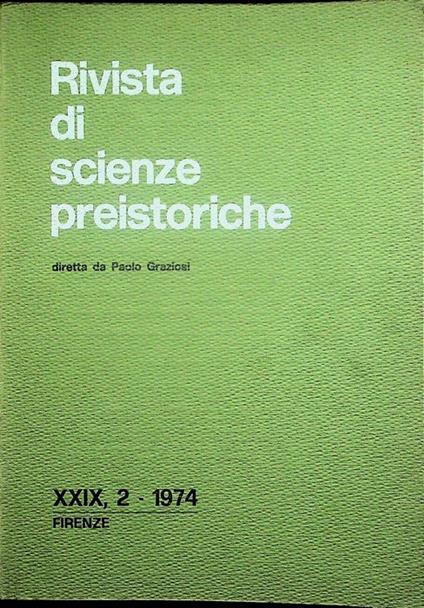 Rivista di scienze preistoriche: A. XXIX,2 (1974) - copertina