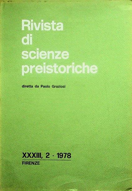 Rivista di scienze preistoriche: A. XXXIII,2 (1978) - copertina