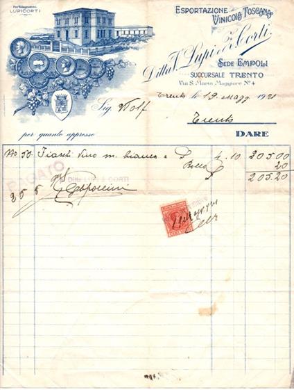 Ditta V. Lupi e Z. Corti: Empoli, Trento - copertina