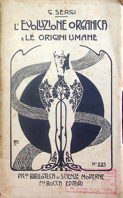 L' evoluzione organica e le origini umane: induzioni paleontologiche - Giuseppe Sergi - copertina