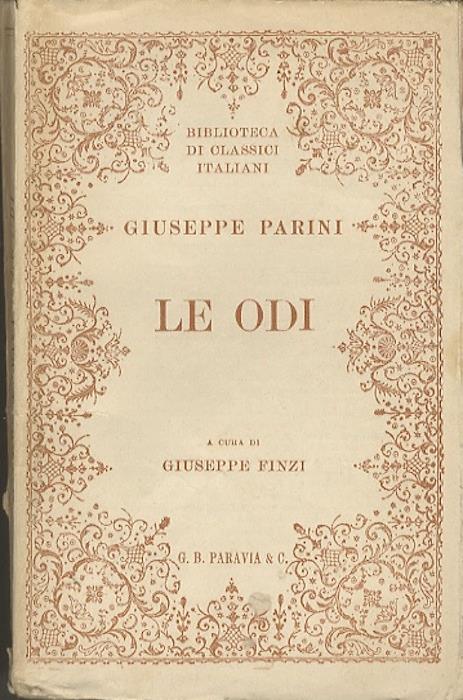 Le odi - Giuseppe Parini - copertina
