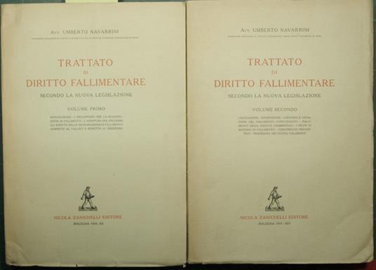 Trattato di diritto fallimentare secondo la nuova legislazione - copertina