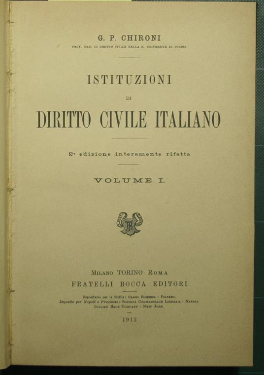 Istituzioni di Diritto Civile italiano - copertina