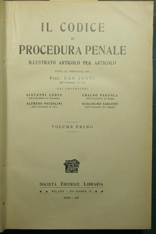 Il codice di procedura penale - Ugo Conti - copertina