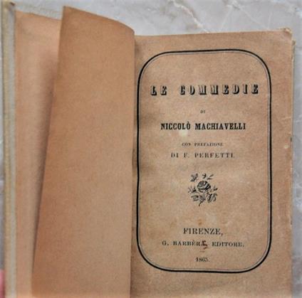 Le Commedie - Niccolò Machiavelli - copertina