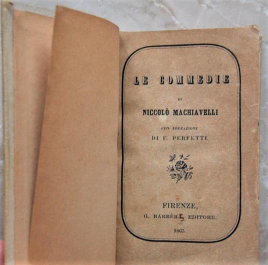 Le Commedie - Niccolò Machiavelli - copertina