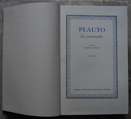 Le Commedie. Volume Terzo - T. Maccio Plauto - copertina
